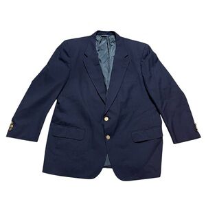 Vintage Burberrys Mens Navy Blue 2 Button Wool Blazer- Size 46R (Read)